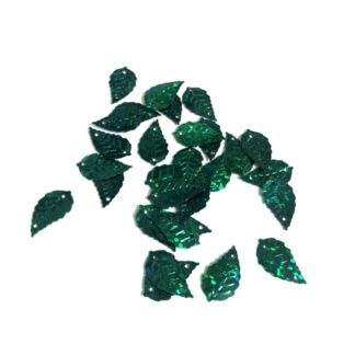 Green leaf sequins - size 9 x 16 mm - weight 5 g