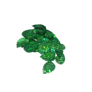 Shiny green leaf sequins - size 12 x 19 mm - weight 5 g