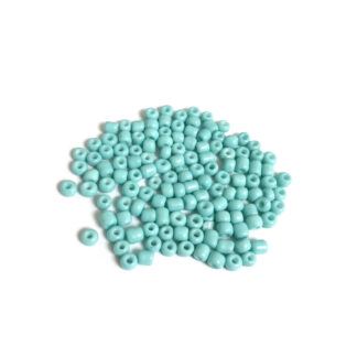 Round turquoise green seed beads - size 4 mm - weight 50 g