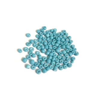 Round turquoise green seed beads - size 4 mm - weight 50 g