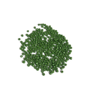 Round yellowish dark green seed beads - size 2.5 mm - weight 50 g