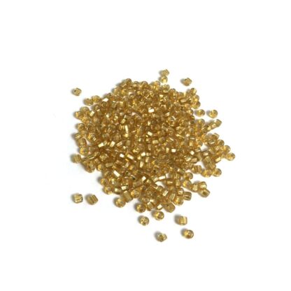 Faceted golden yellow seed beads - size 2.5 mm - weight 50 g