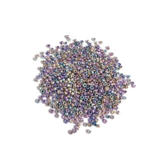 Iridescent light purple and grey seed beads - size 2.2 mm - weight 50 g