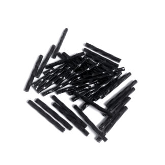Twisted black bugle beads - size 2.5 x 25 mm - weight 50 g