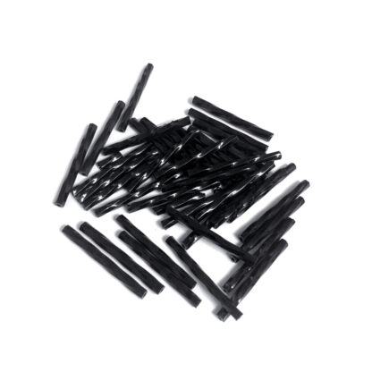 Twisted black bugle beads - size 2.5 x 25 mm - weight 50 g