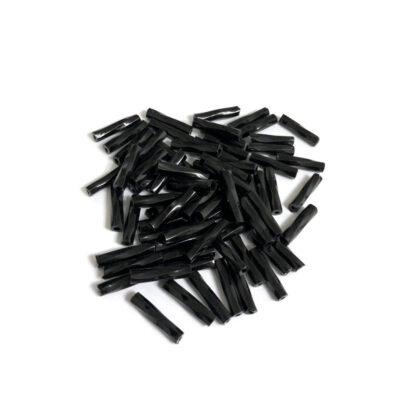 Twisted black bugle beads - size 3 x 14 mm - weight 50 g