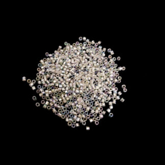 Iridescent silvery seed beads - size 2 mm - weight 50 g