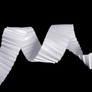 Pleated white polyester ribbon by metre - width 40 mm