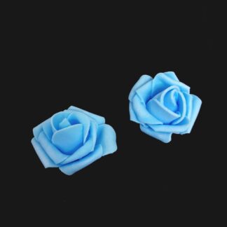 Light blue foam rose - size 40 mm - 2 pieces