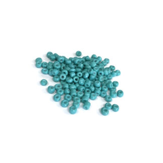 Round turquoise green seed beads - size 4.5 mm - weight 29 g