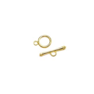 Golden metal round toggle clasp - size 19 x 25 mm