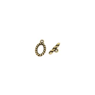 Golden metal twisting oval toggle clasp - size 13 x 22 mm