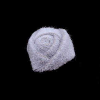 Flat-back bluish pink grey fury rose decoration - size 55 mm