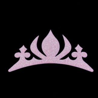 Glittery pink crown decoration by piece - size 60 x 120 mm