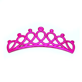 Shiny pink crown decoration - size 48 x 130 mm