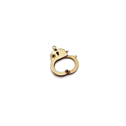 Brass metal handcuff pendant - size 19 x 26 mm
