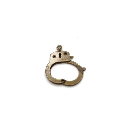 Brass metal handcuff pendant - size 27 x 39 mm