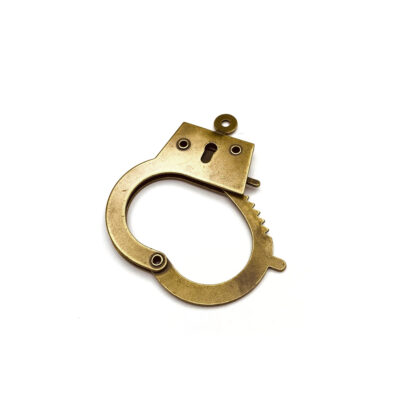 Brass metal handcuff pendant - size 44 x 61 mm