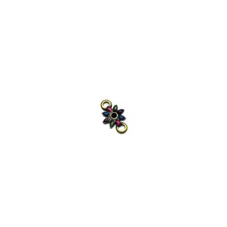 Pink blue purple grey petals brass metal flower connector - size 10 x 15 mm