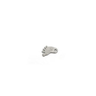 Silvery metal footprint pendants - size 11 x 17 mm - 3 pieces