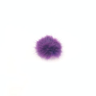 Round flat-back purple fur - diametre 30 mm