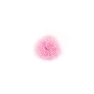 Round flat-back light pink fur - diametre 30 mm