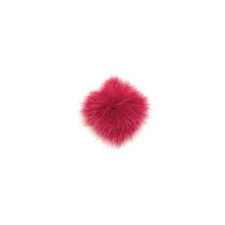 Round flat-back red fur - diametre 35 mm
