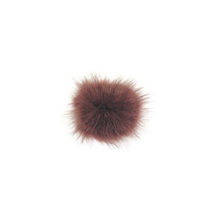Round flat-back brown fur - diametre 30 mm