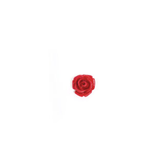 Flat-back shiny red plastic rose beads - size 11 mm - 3 pieces