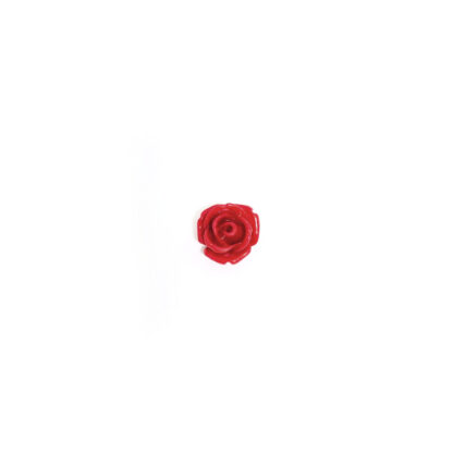 Flat-back shiny red plastic rose beads - size 11 mm - 3 pieces