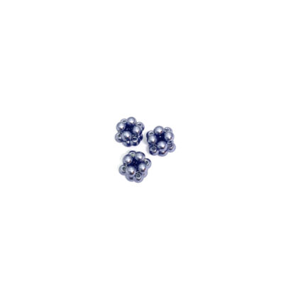 Pearly bluish grey beads cluster balls - size 10 mm - 3 pieces