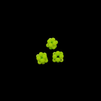Yellowish green beads cluster balls - size 10 mm - 3 pieces