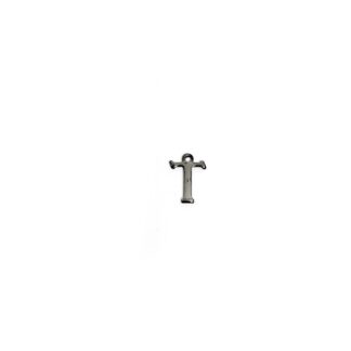 Dark grey metal letter T pendants - size 8 x 11 mm - 5 pieces