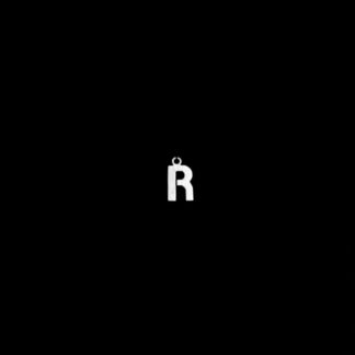 Silvery metal letter R pendants - size 7 x 12 mm - 3 pieces