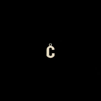 Silvery metal letter C pendant - size 7 x 13 mm