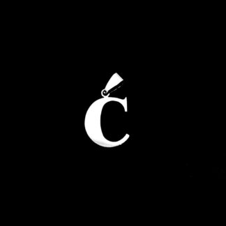 Silvery metal letter C pendant - size 17 x 32 mm