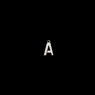 Silvery metal letter A pendant - size 8 x 13 mm