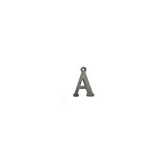Dark grey metal letter A pendants - size 10 x 15 mm - 5 pieces