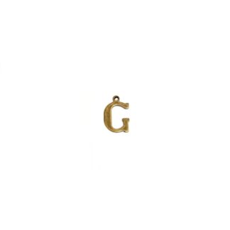 Brass metal letter G pendants - size 10 x 15 mm - 5 pieces