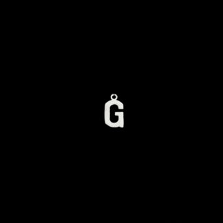 Silvery metal letter G pendant - size 7 x 13 mm