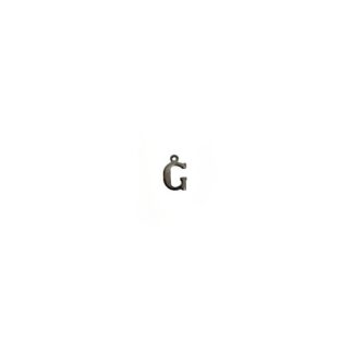 Dark grey metal letter G pendant - size 7 x 11 mm - 5 pieces