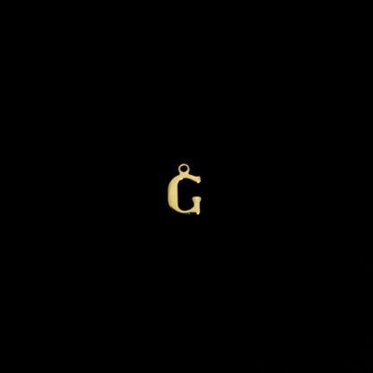 Golden metal letter G pendants - size 7 x 11 mm - 5 pieces