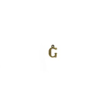 Brass metal letter G pendants - size 7 x 10 mm - 5 pieces