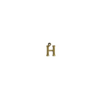 Brass metal letter H pendants - size 7 x 8 mm - 5 pieces