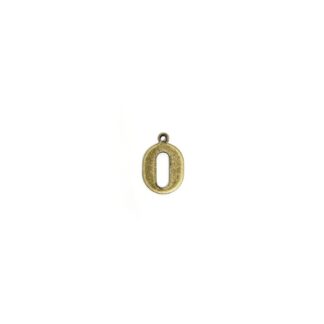 Brass metal letter O pendants - size 10 x 15 mm - 5 pieces