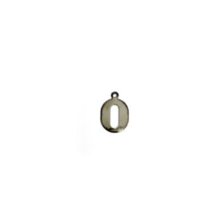 Dark grey metal letter O pendants - size 10 x 15 mm - 5 pieces