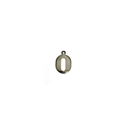 Dark grey metal letter O pendants - size 10 x 15 mm - 5 pieces