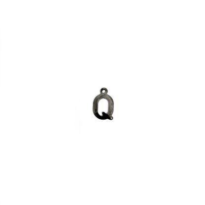 Dark grey metal letter Q pendants - size 7 x 11 mm - 5 pieces