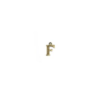Brass metal letter F pendants - size 7 x 11 mm - 5 pieces