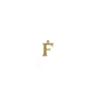 Brass metal letter F pendants - size 10 x 15 mm - 5 pieces